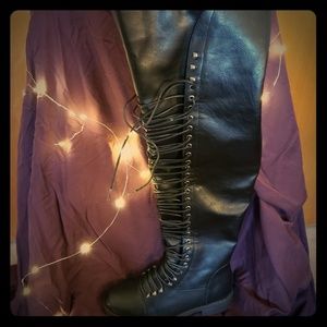 Over the knee combat boots